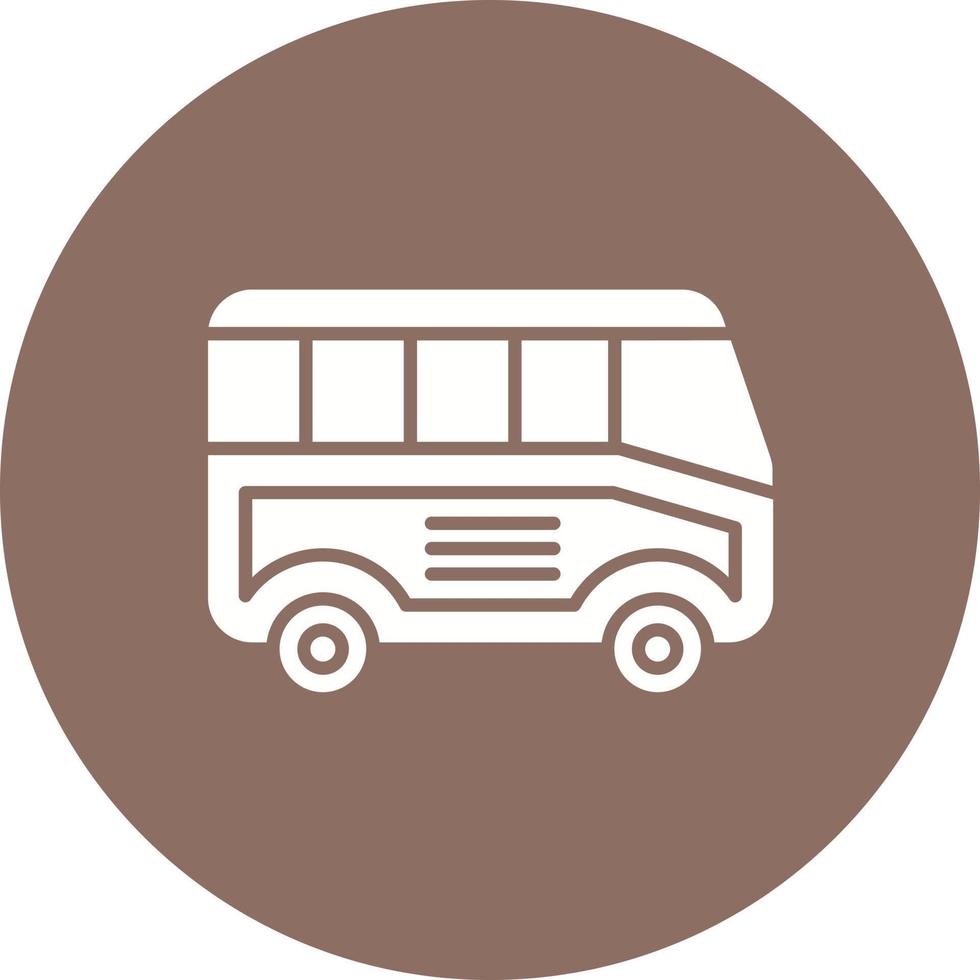 Bus Glyph Circle Icon vector