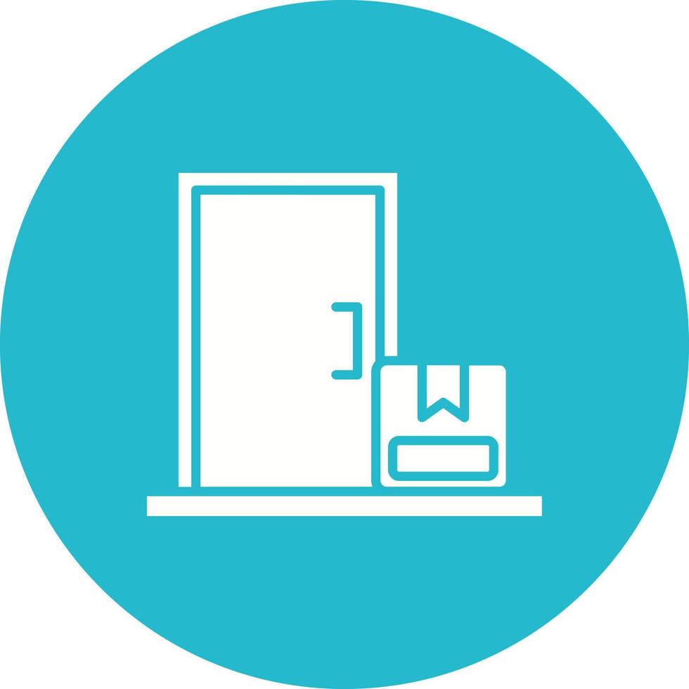 Delivery On Doorstep Glyph Circle Icon vector