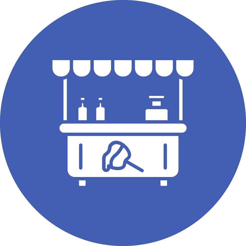 Toffee Apple Stall Glyph Circle Icon vector
