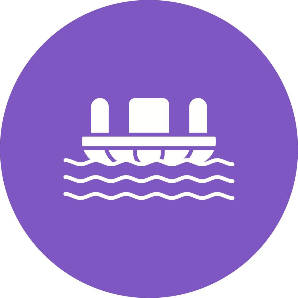 River Rapids Glyph Circle Icon vector