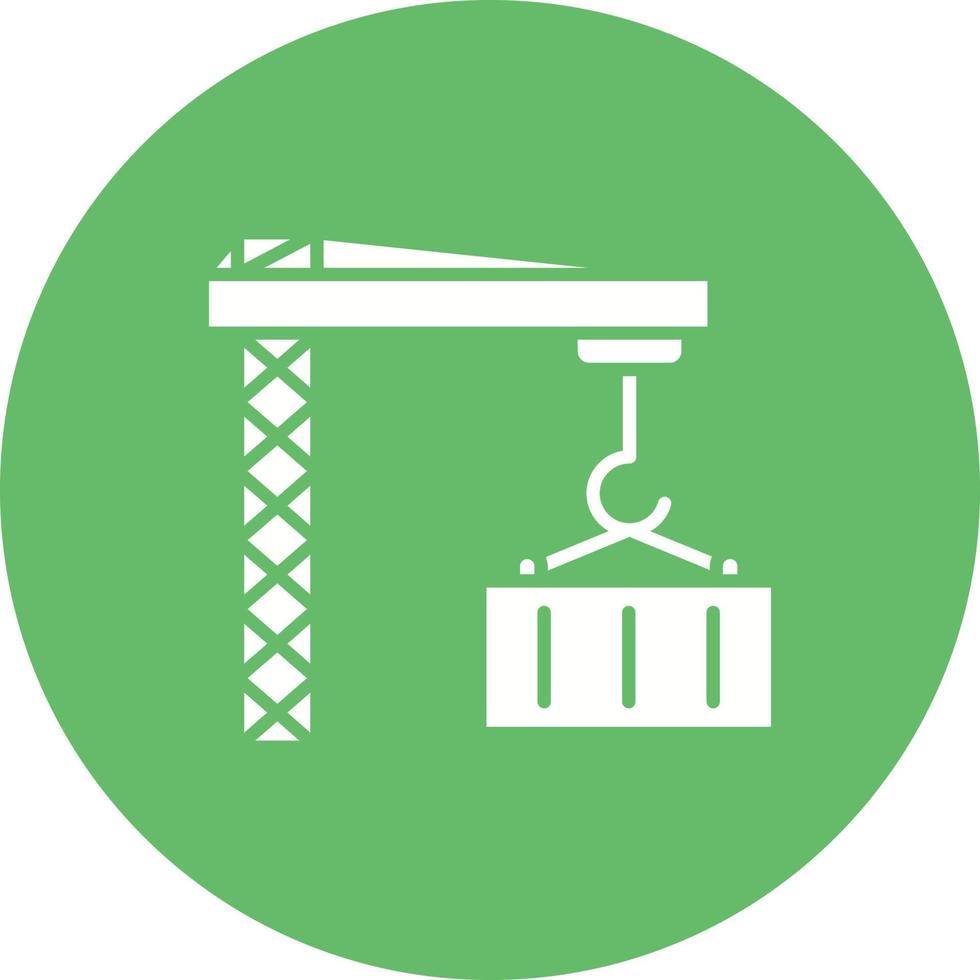 Container Crane Glyph Circle Icon vector