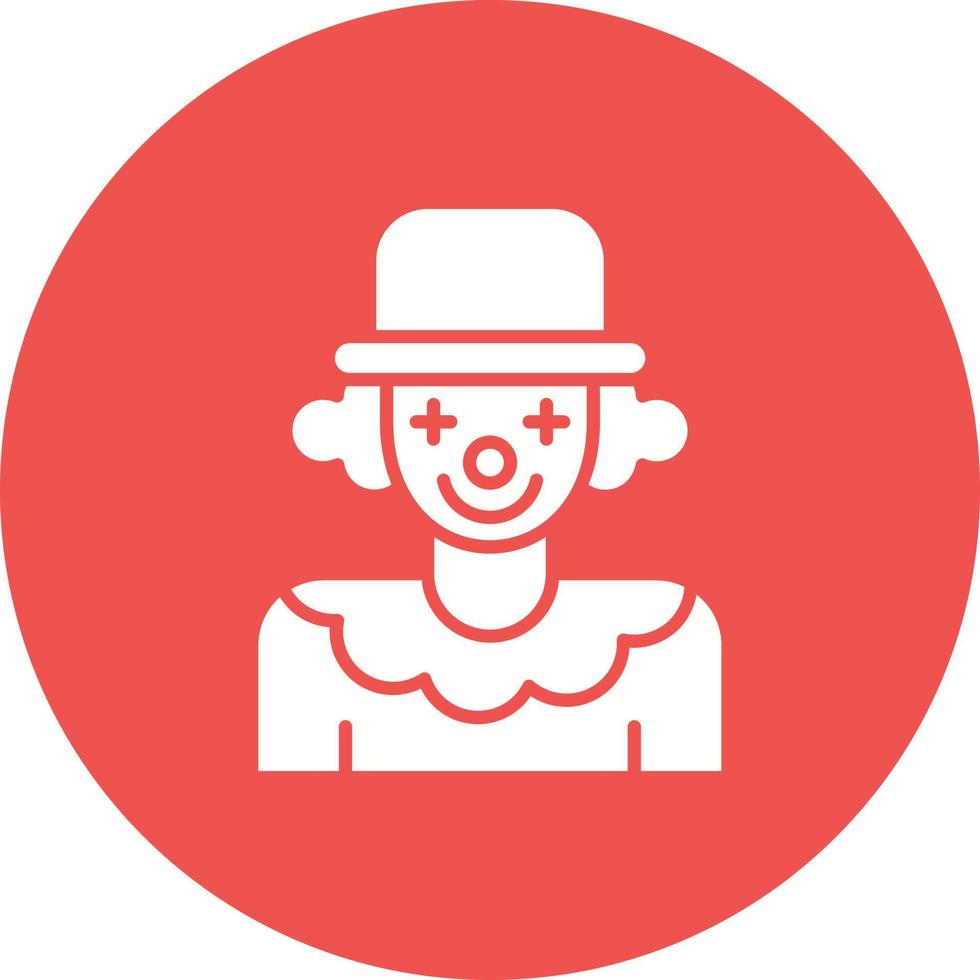 Clown Glyph Circle Icon vector