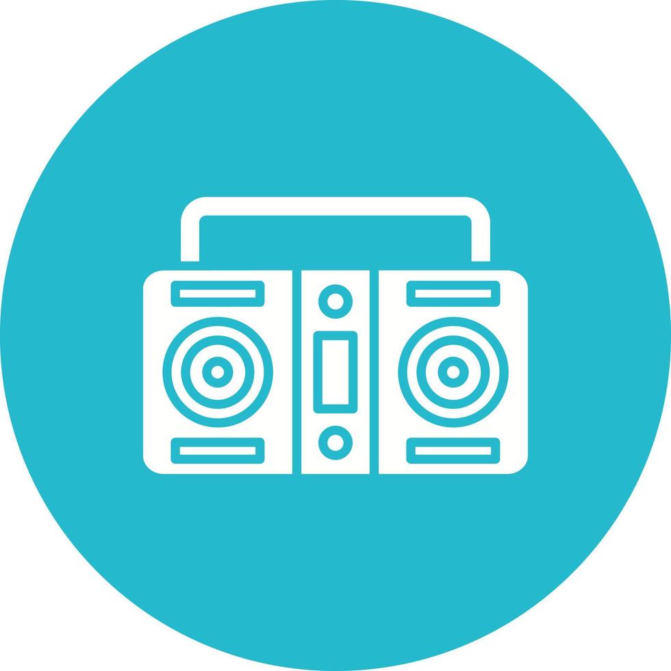 Cassette Player Glyph Circle Icon vector