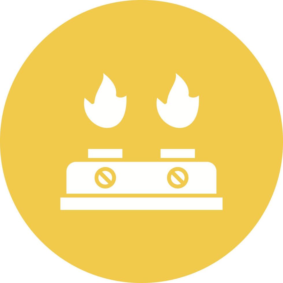 Burner Glyph Circle Icon vector