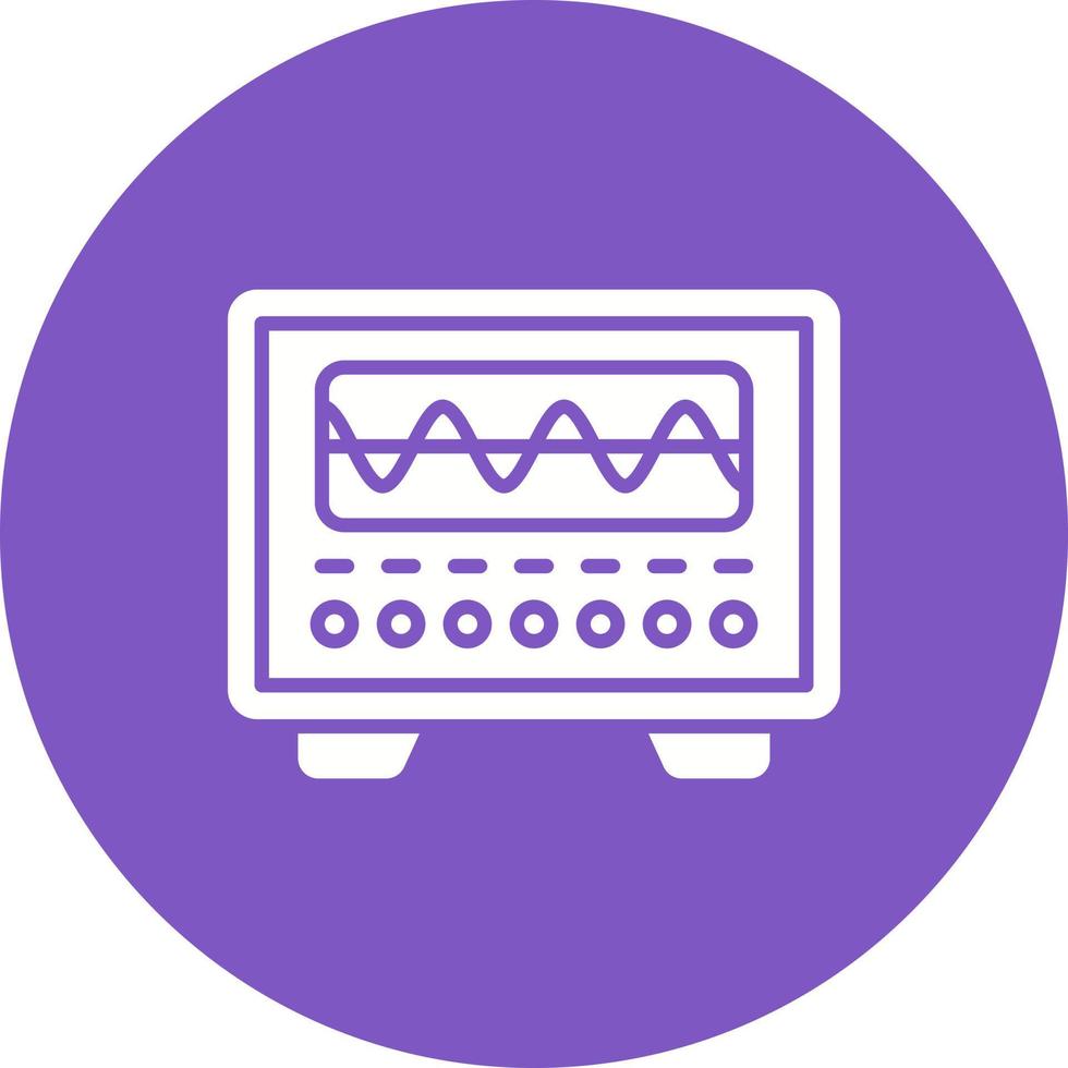 Oscilloscope Glyph Circle Icon vector