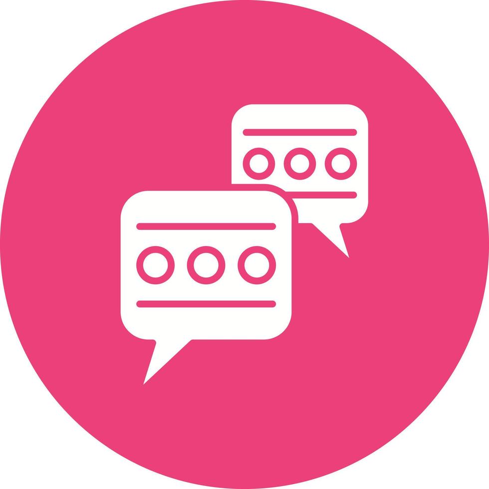 Text Messaging Glyph Circle Icon vector