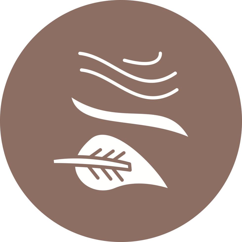 Leaf Fluttering in Wind Glyph Circle Icon vector