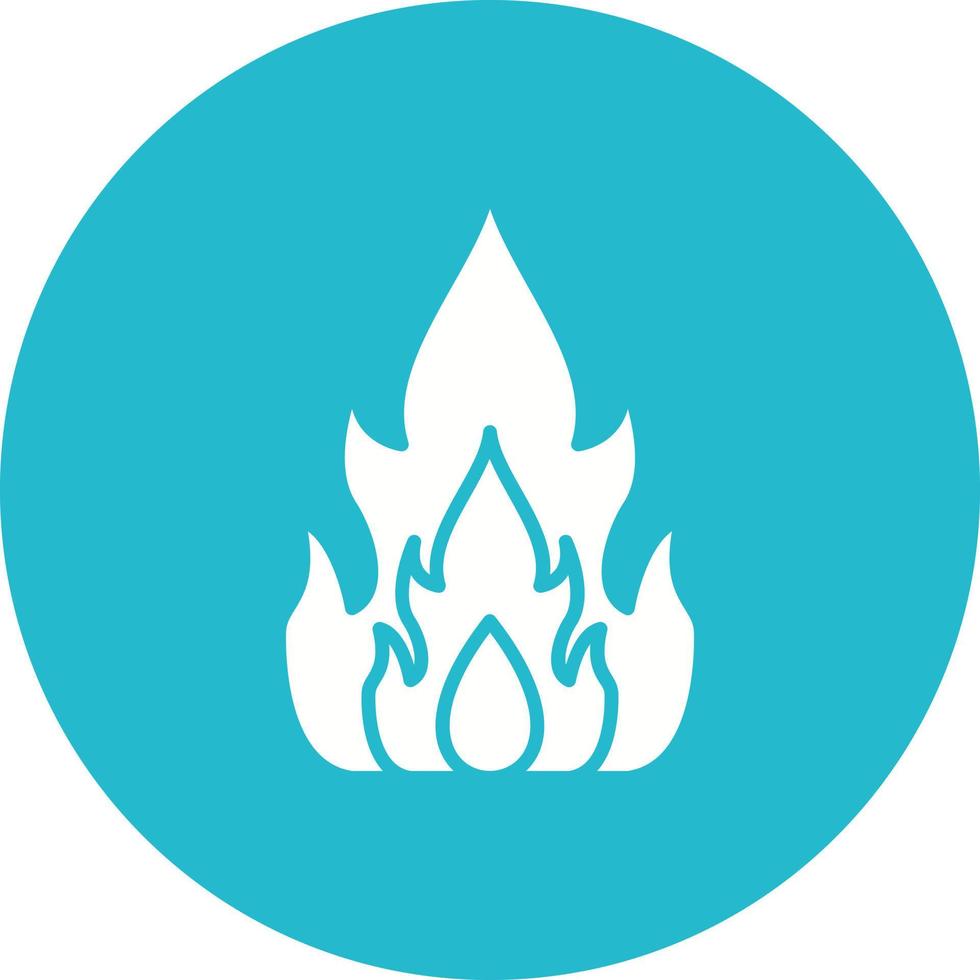 Fire Glyph Circle Icon vector