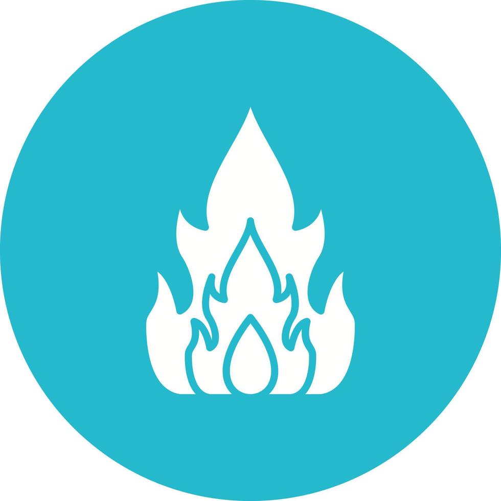 Fire Glyph Circle Icon vector