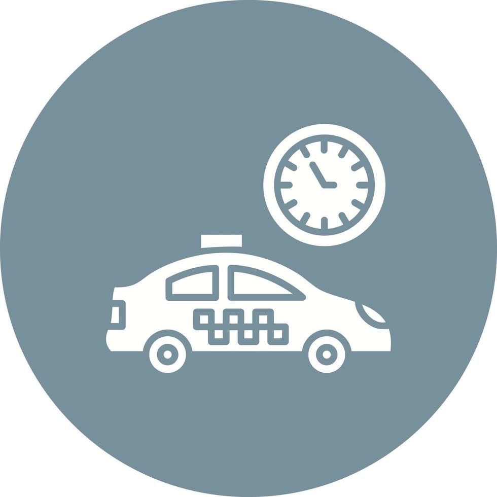 Busy Taxi Glyph Circle Icon vector
