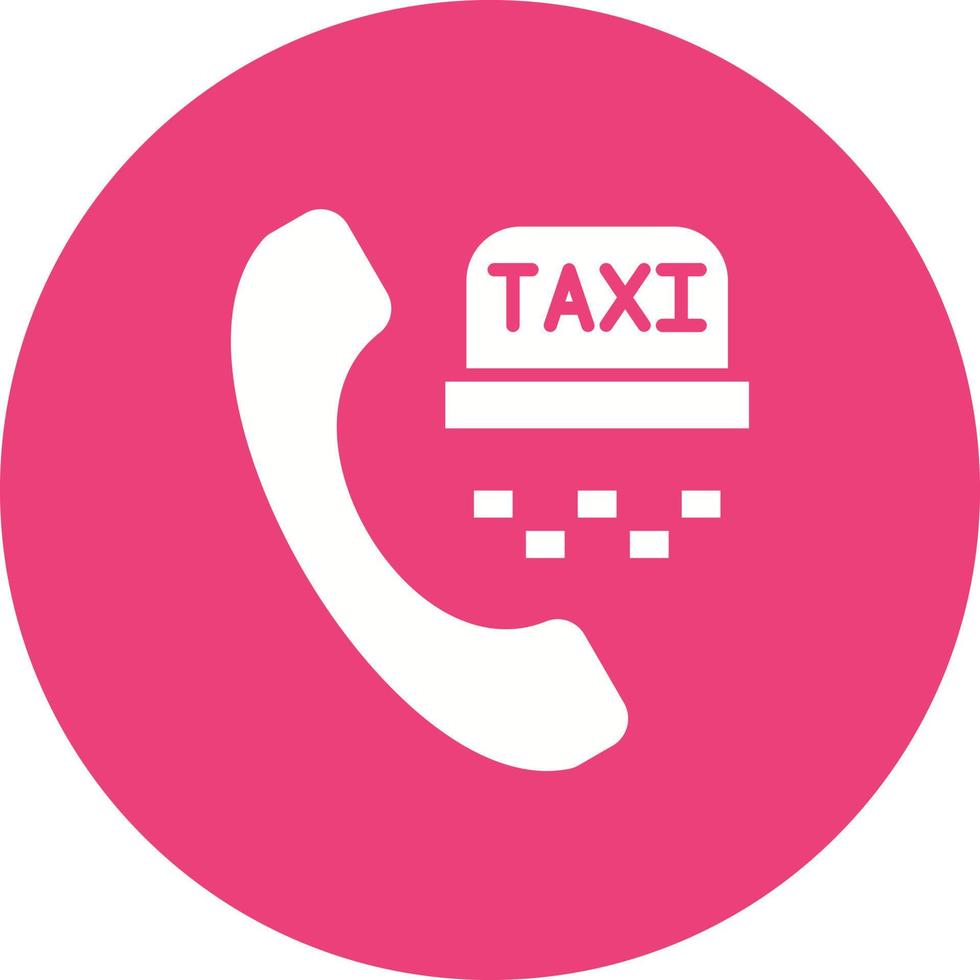 icono de círculo de glifo de llamada de taxi vector