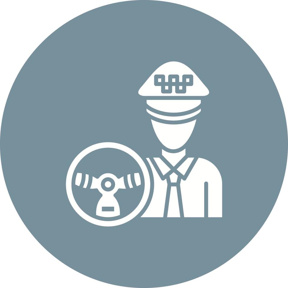Taxi Driver Glyph Circle Icon vector