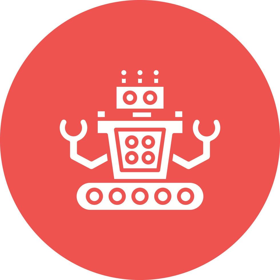 Robotics Glyph Circle Icon vector