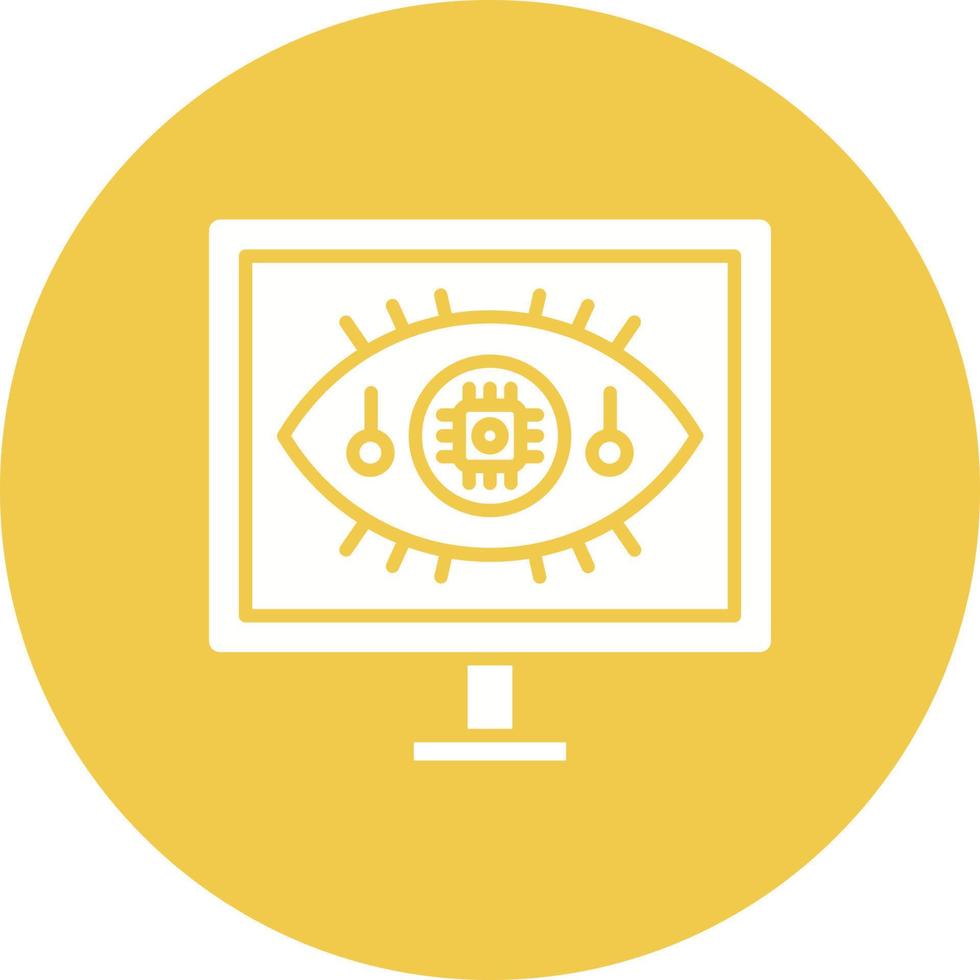 Computer Vision Glyph Circle Icon vector