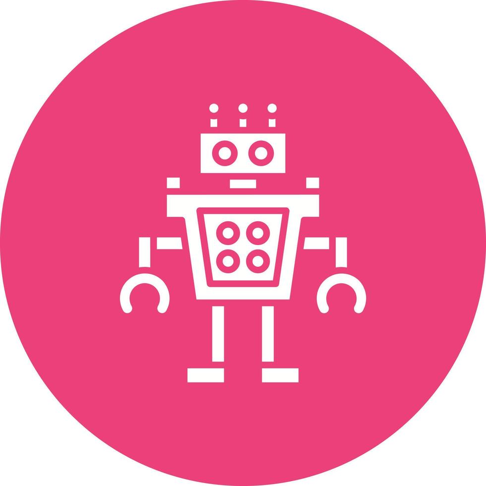 Humanoid Robot Glyph Circle Icon vector