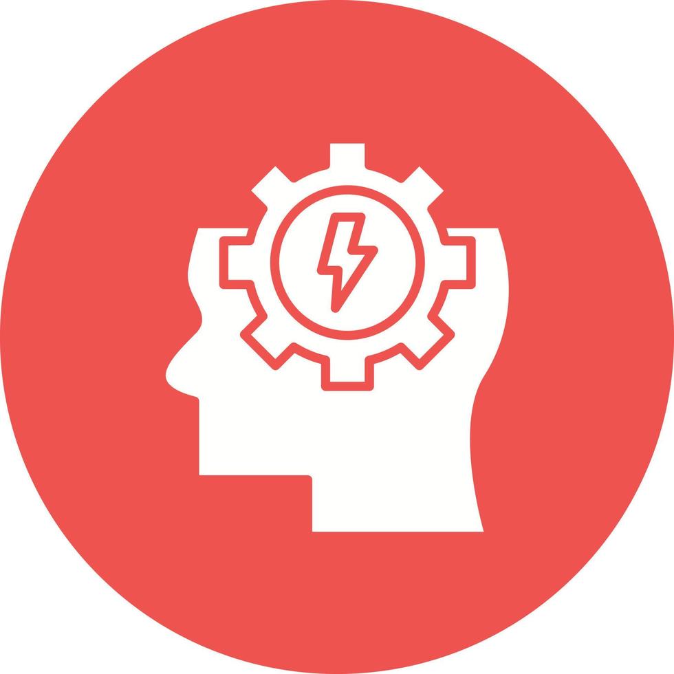 Mind Power Glyph Circle Icon vector