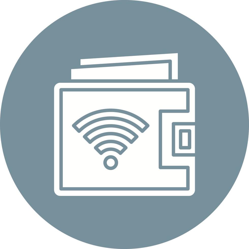 Smart Wallet Glyph Circle Icon vector