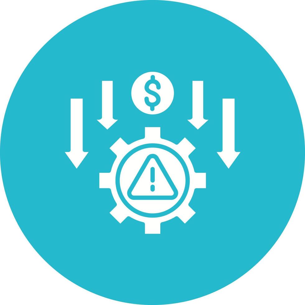 Reduce Business Risk Glyph Circle Icon vector