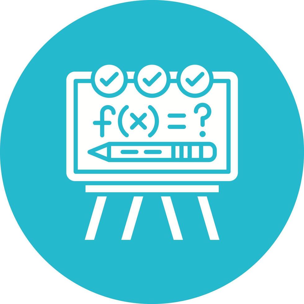 Solving Formula Glyph Circle Icon vector
