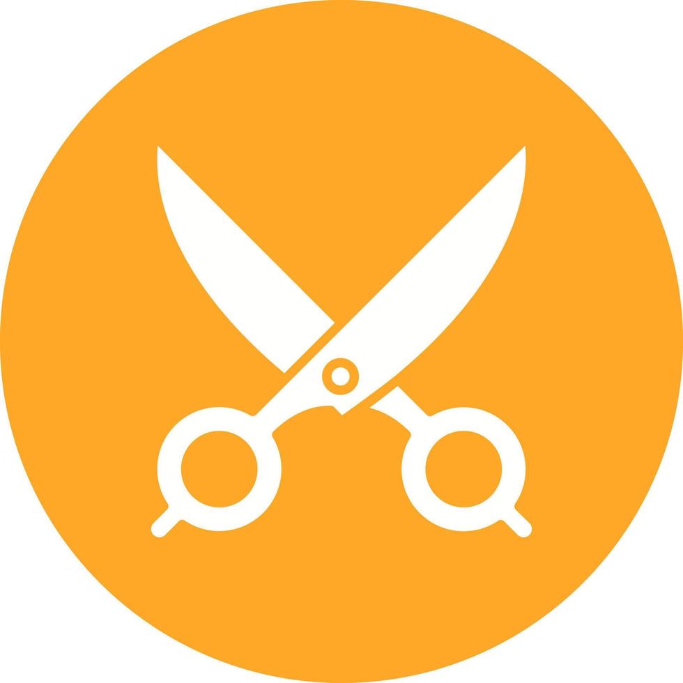 Scissors Glyph Circle Icon vector