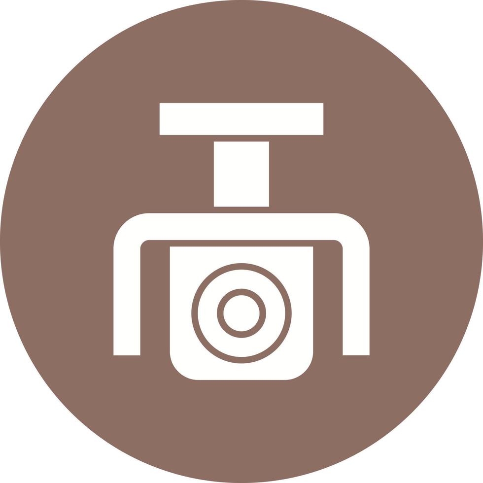 Security Camera Glyph Circle Icon vector