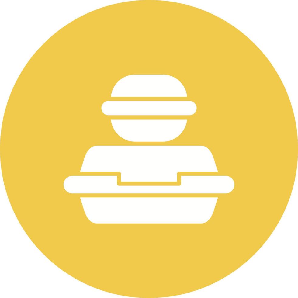 Lunch Glyph Circle Icon vector
