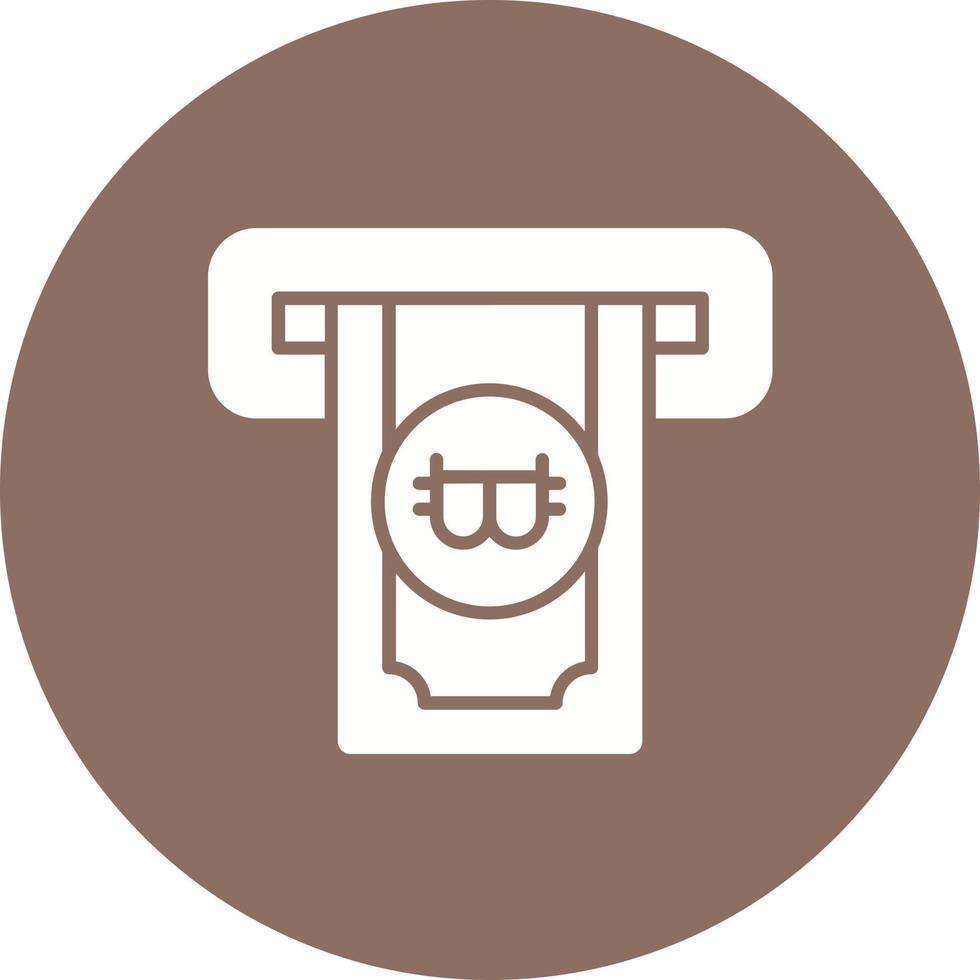 Cryptocurrency ATM Glyph Circle Icon vector