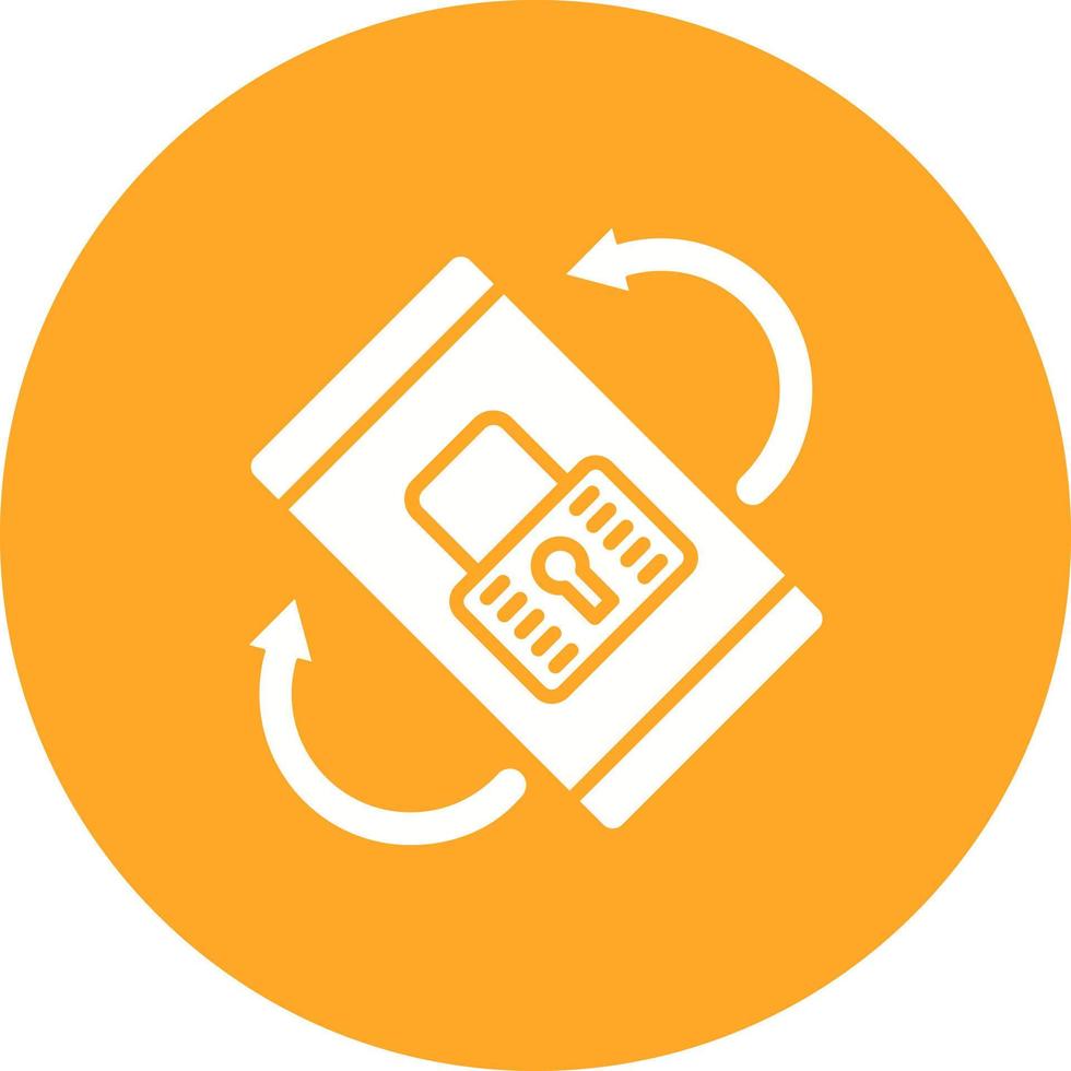 Screen Lock Rotation Glyph Circle Icon vector