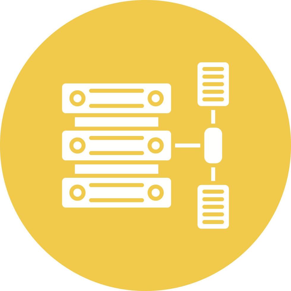 Data Transformation Glyph Circle Icon vector
