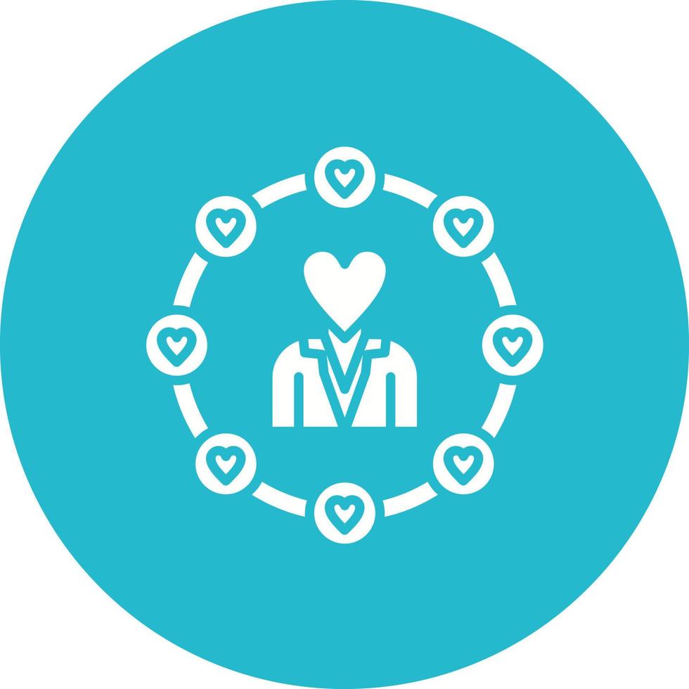 Soft Skills Glyph Circle Icon vector