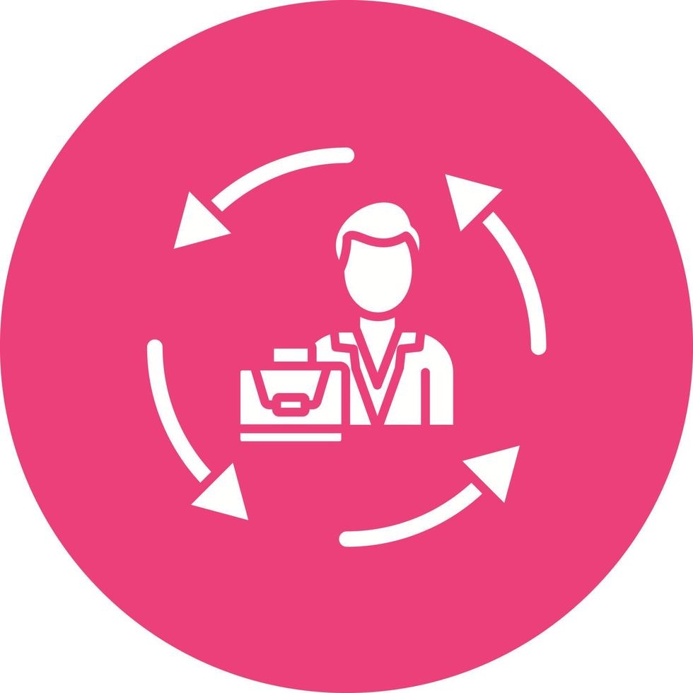 Job Rotation Glyph Circle Icon vector