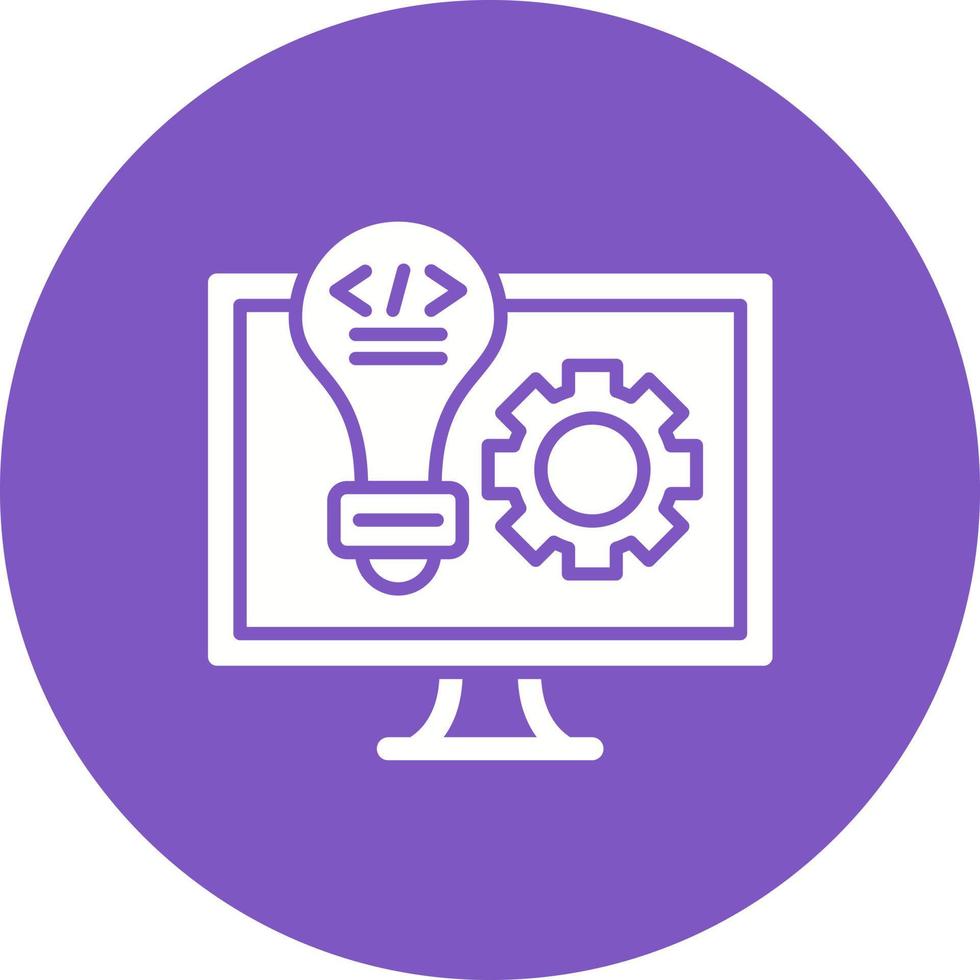 Development Glyph Circle Icon vector