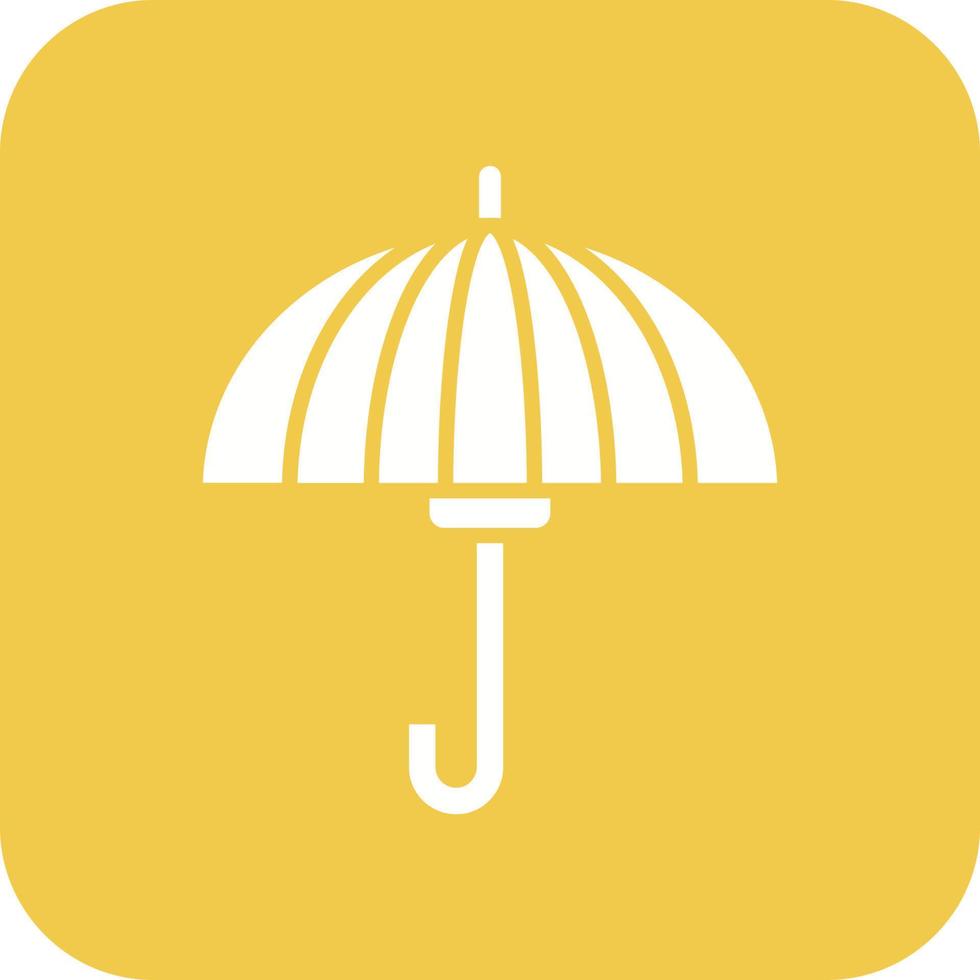Umbrella Glyph Round Corner Background Icon vector