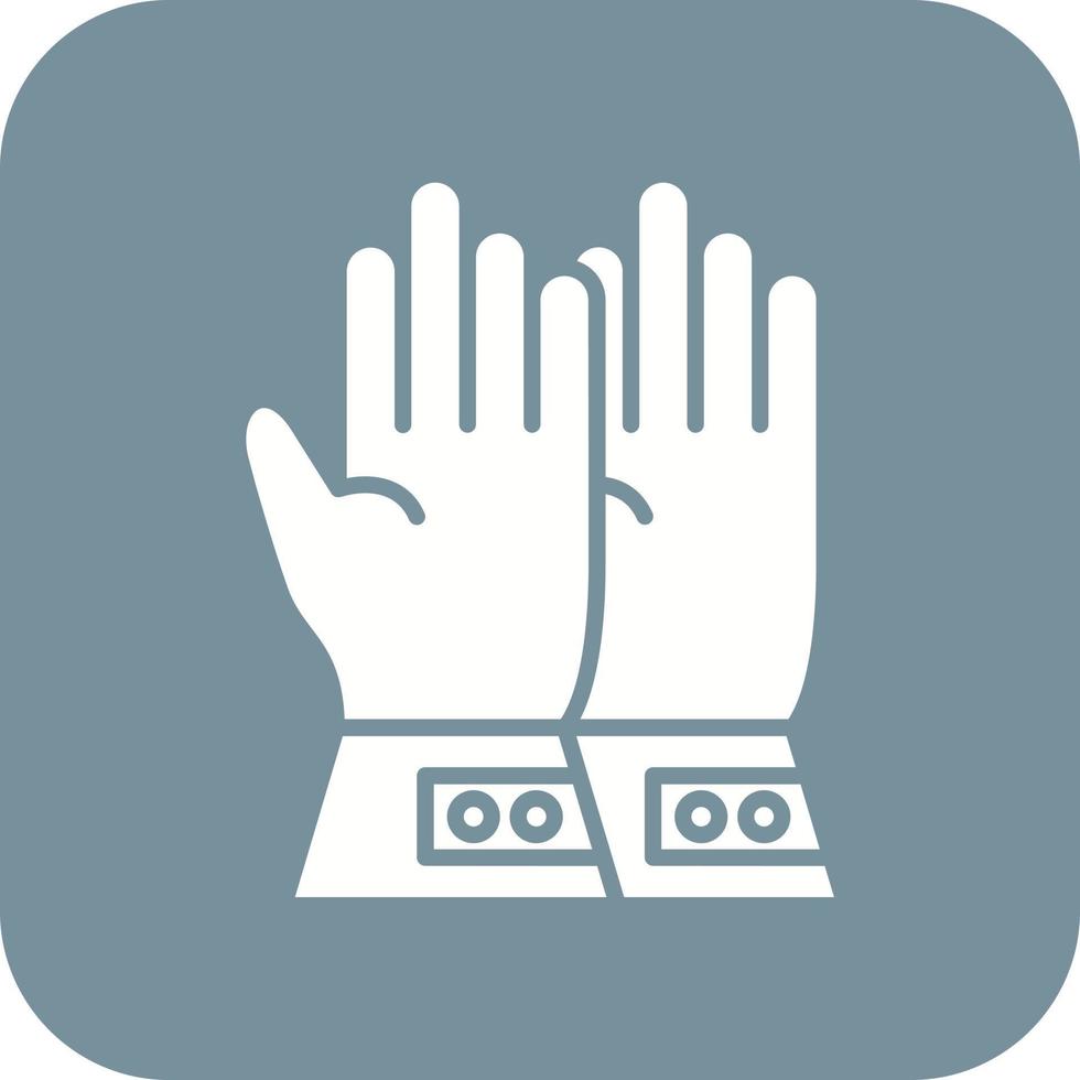 Gloves Glyph Round Corner Background Icon vector