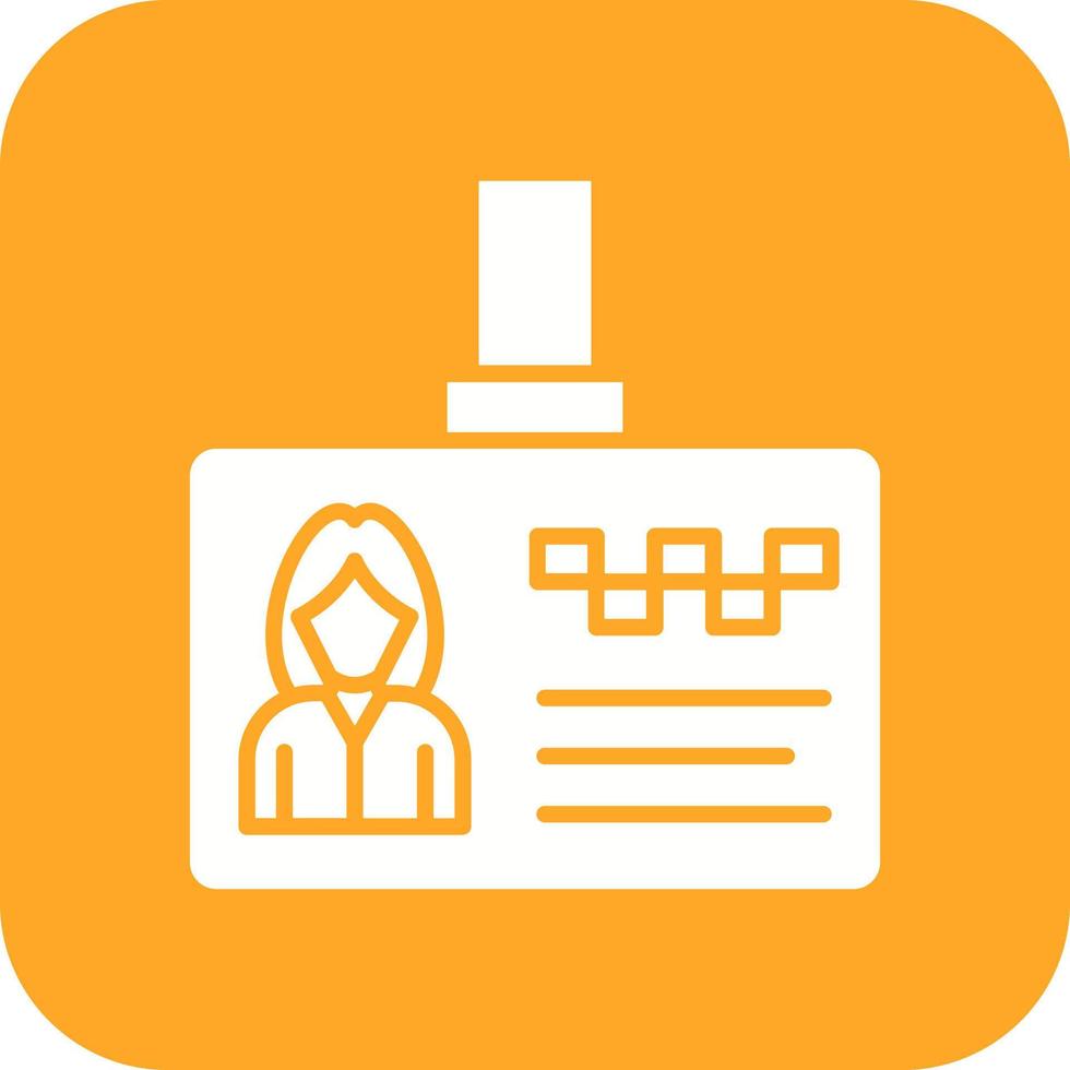 Identification Card Glyph Round Corner Background Icon vector