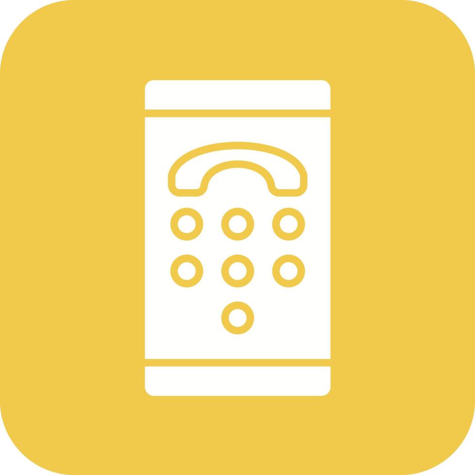 Dial Pad Glyph Round Corner Background Icon vector
