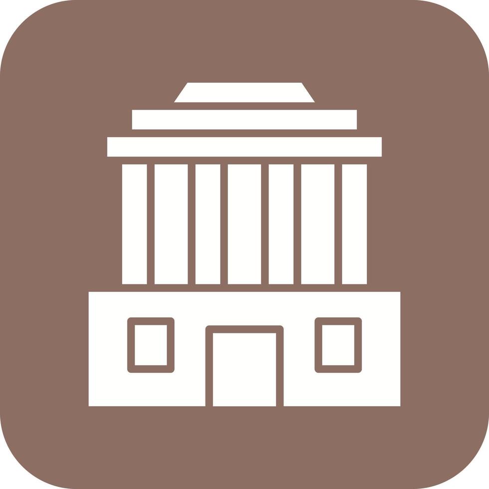 Mausoleum Glyph Round Corner Background Icon vector