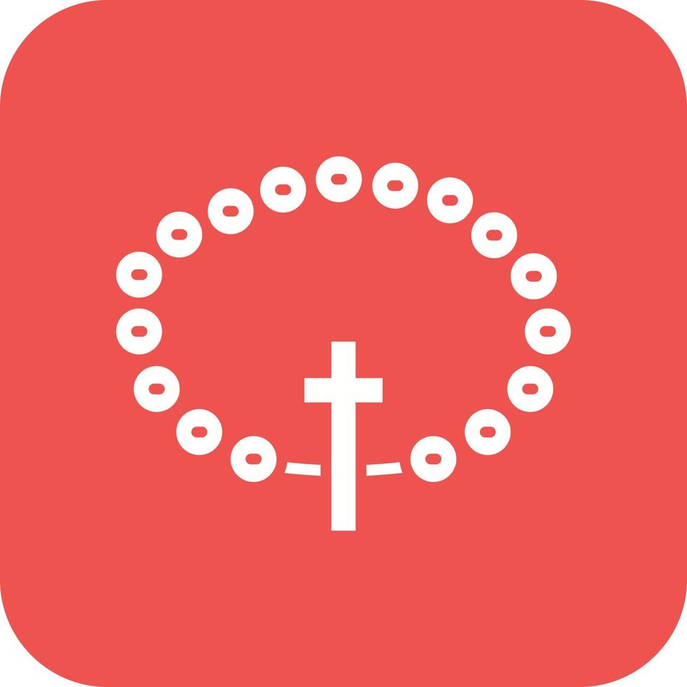 Rosary Glyph Round Corner Background Icon vector