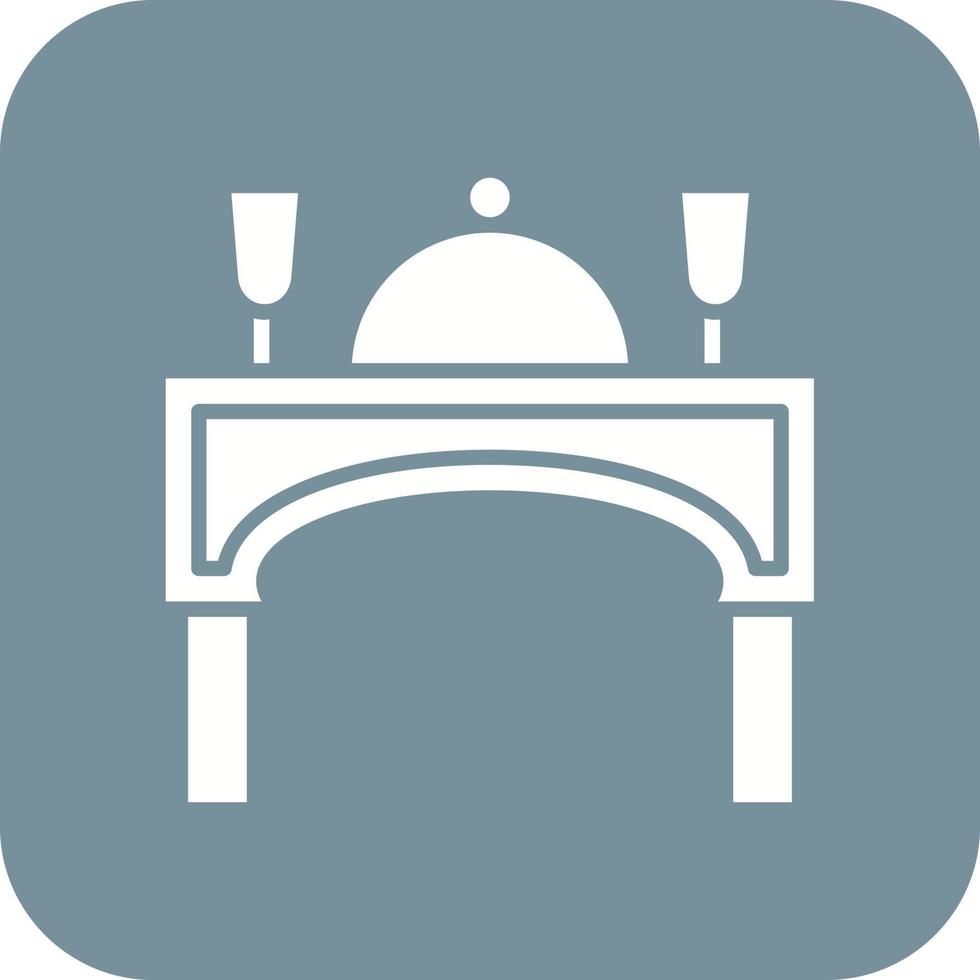 Dinner Glyph Round Corner Background Icon vector