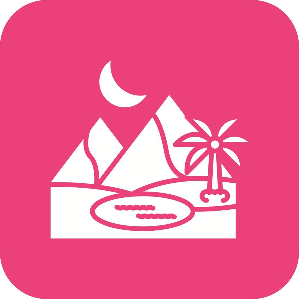 Oasis Glyph Round Corner Background Icon vector