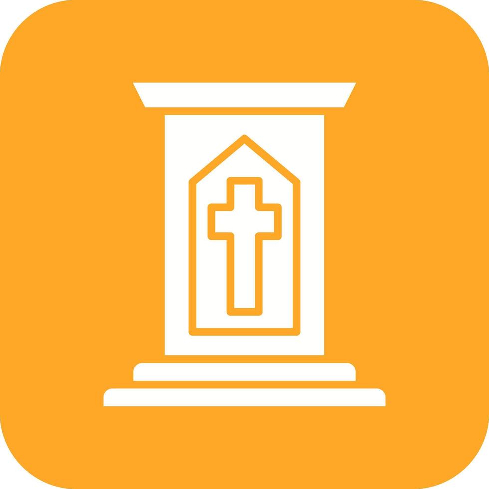 Pulpit Glyph Round Corner Background Icon vector