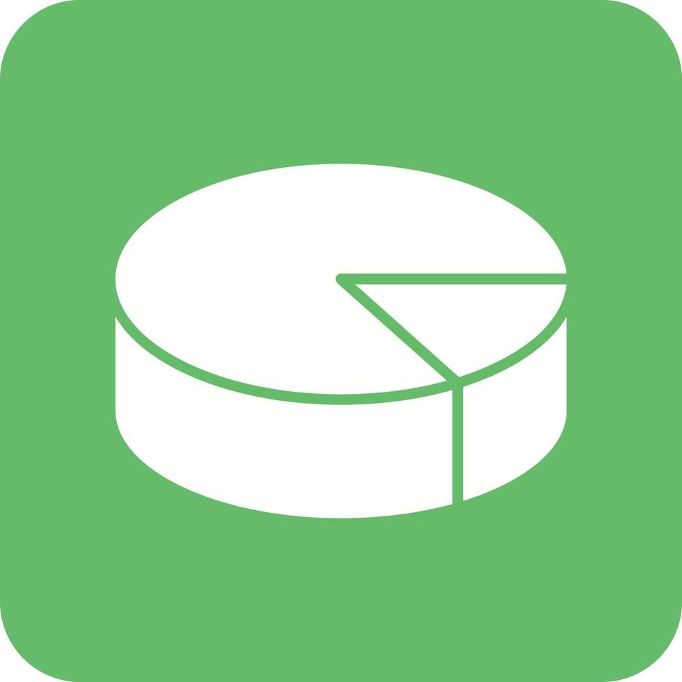 3D Pie Chart Glyph Round Corner Background Icon vector