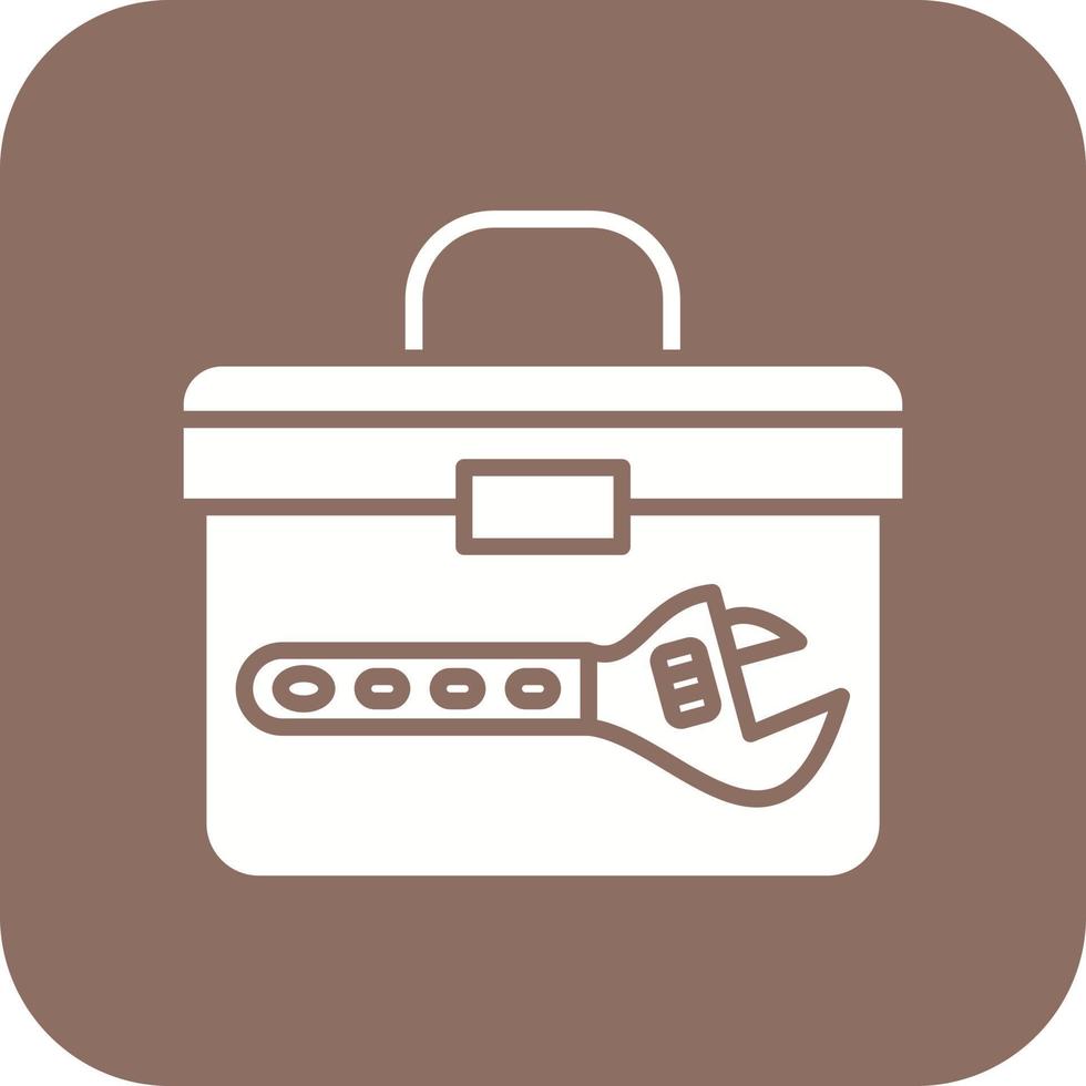 Tool Pouch Glyph Round Corner Background Icon vector