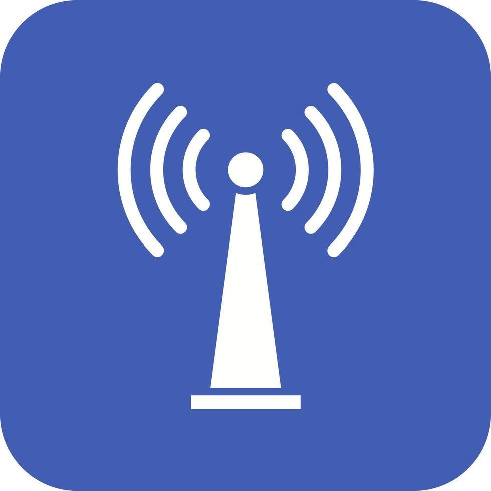 Wifi Tethering Glyph Round Corner Background Icon vector