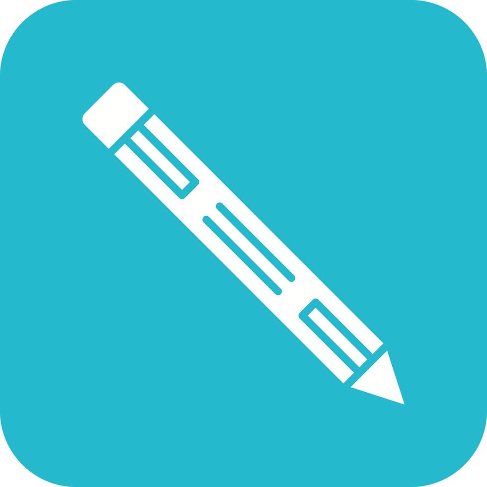 Pencil Glyph Round Corner Background Icon vector