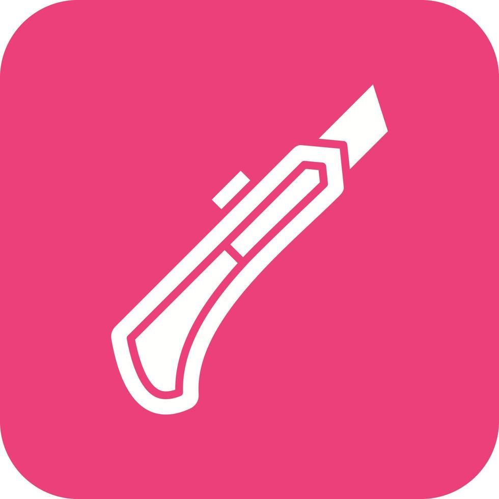 Utility Knife Glyph Round Corner Background Icon vector