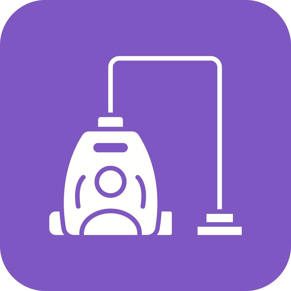 Vacuum Cleaner Glyph Round Corner Background Icon vector