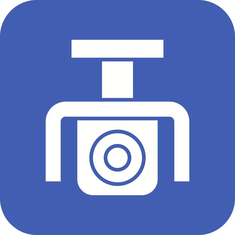 Security Camera Glyph Round Corner Background Icon vector