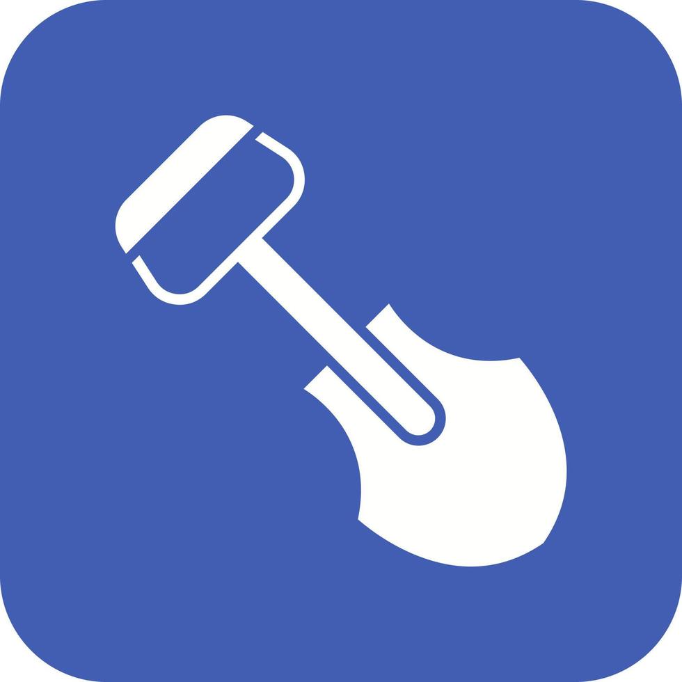 Trowel Glyph Round Corner Background Icon vector