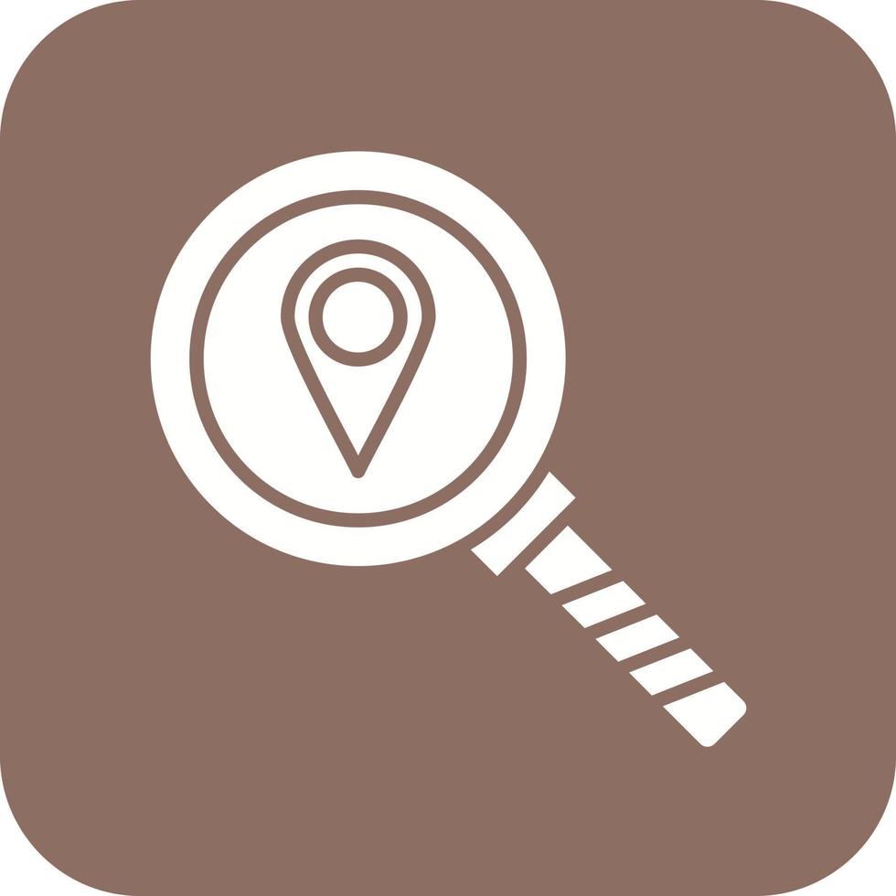 Location Searching Glyph Round Corner Background Icon vector